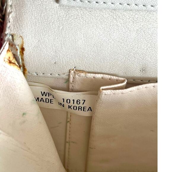 Vintage Bloomingdales Ivory White Quilted Womens Crossbody Handbag Chain - Picture 10 of 11